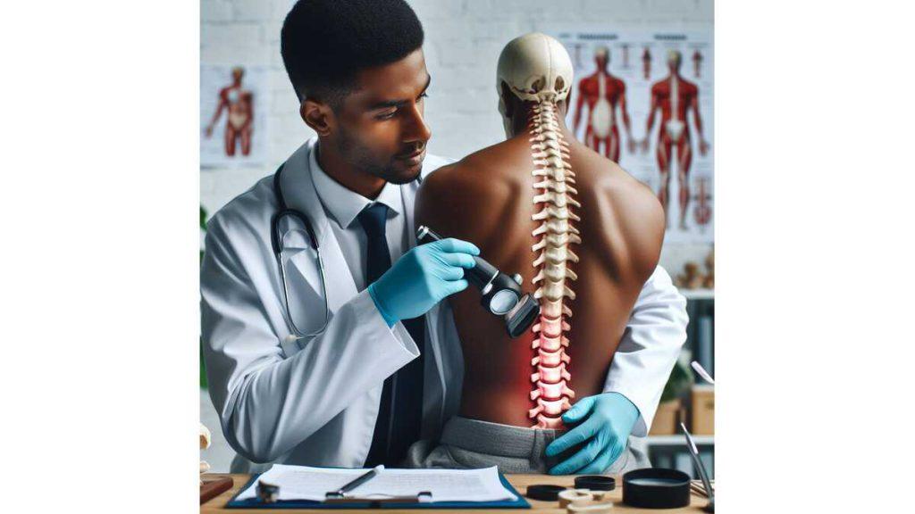 معاینه مهره های کمر توسط دکتر کمر درد