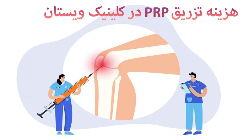 هزینه تزریق prp تصویری انیمیشنی از دو شخص در کنار مفصل زانو با یک سرنگ